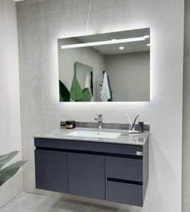 Tủ lavabo cánh inox