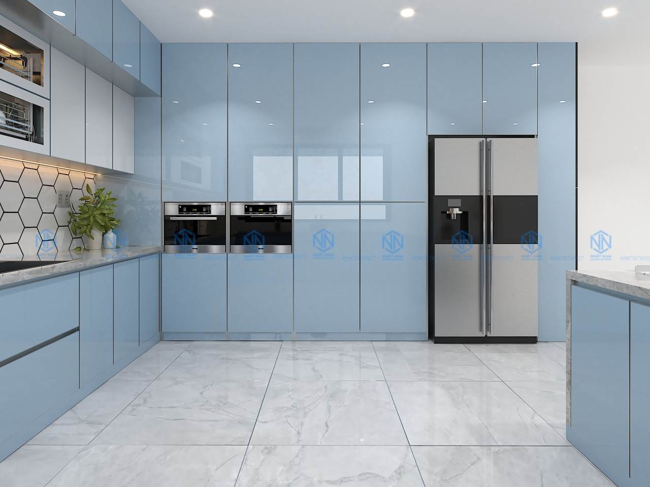 Tủ Bếp Gỗ Nhựa Cánh Acrylic 