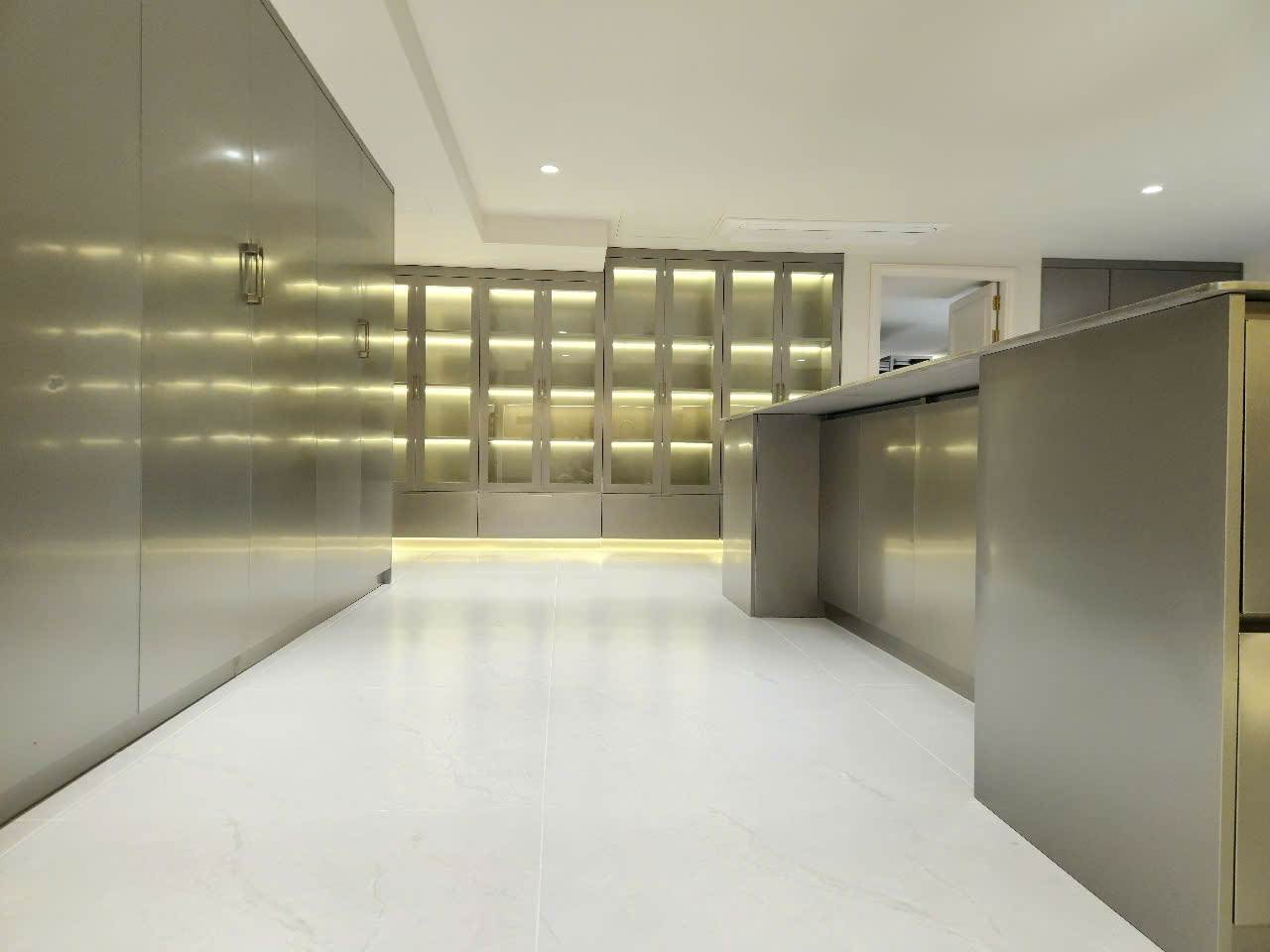 Công trình Chị Tiên, Q.2- Tủ bếp Inox 304 Caro - Cánh Inox Caro