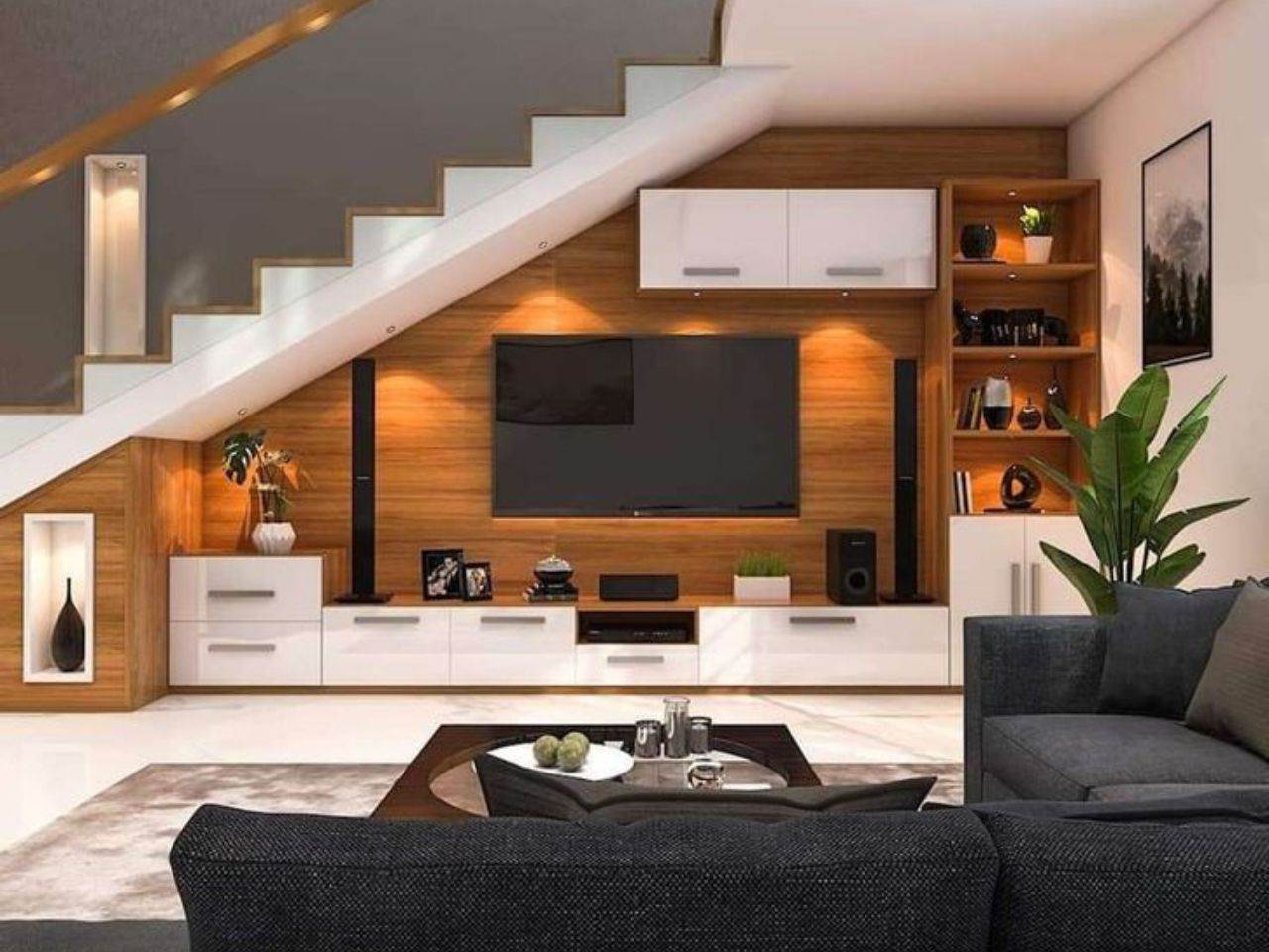 Tủ Cầu Thang Gỗ Công Nghiệp