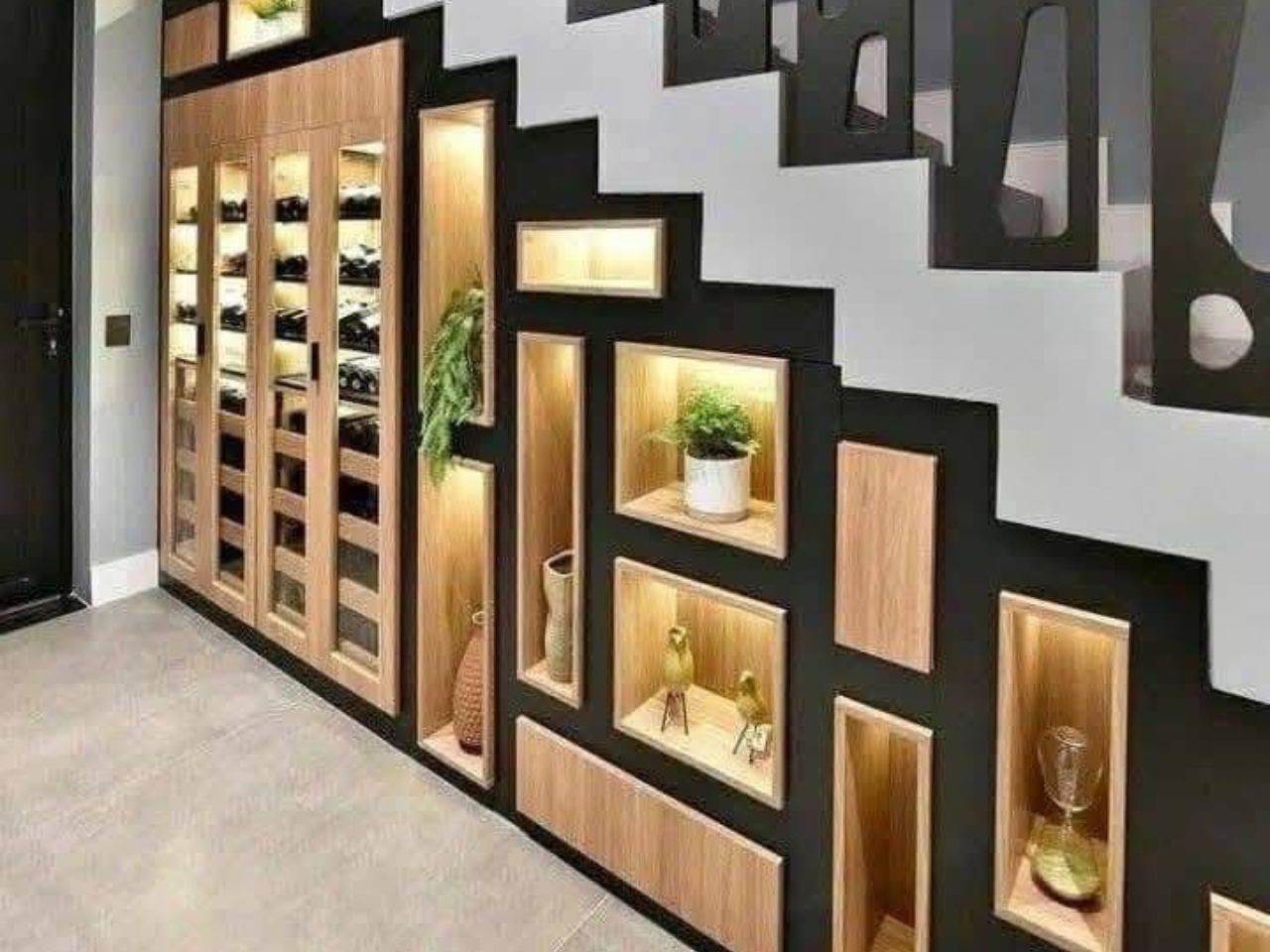Tủ Cầu Thang Gỗ Công Nghiệp