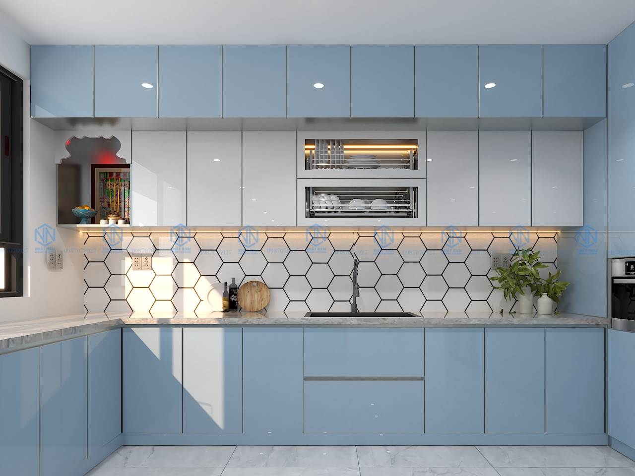 Tủ Bếp Hợp Kim Nguyên Tấm