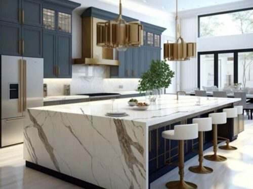 đảo bếp kết hợp bàn ăn