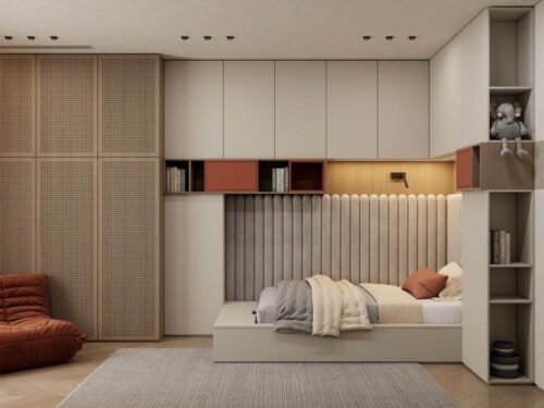 Giường Ngủ MDF Kết Hợp Tủ Quần Áo 