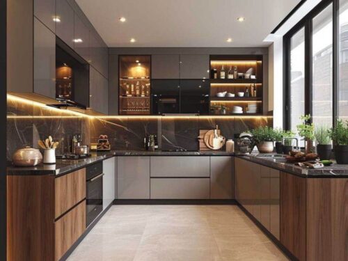 tủ bếp nhựa giả gỗ