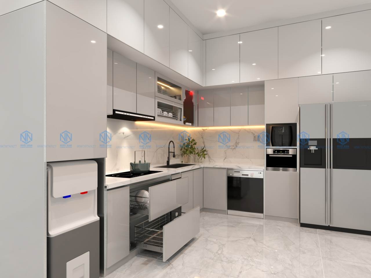 tủ bếp hợp kim nhôm cao cấp