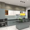 Tủ Bếp Khung Nhôm Cánh Inox