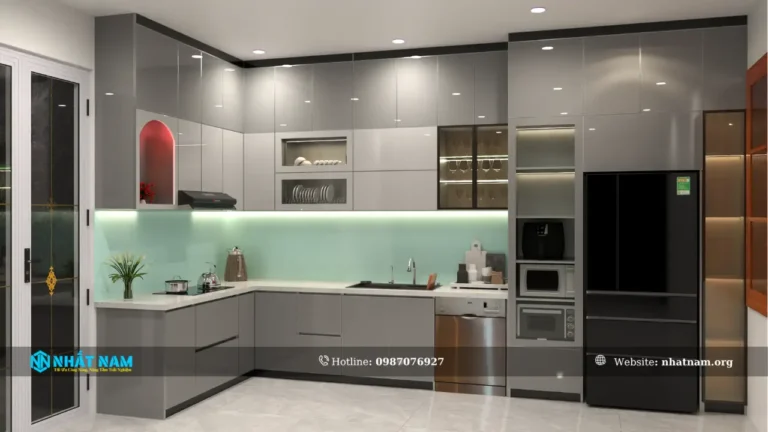 Công trình Chị Quyên, Thủ Đức - Tủ bếp Inox 304 Caro - Cánh Inox Caro