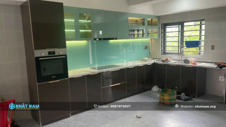 Công trình Anh Thuận, BD - Tủ bếp Inox 304 Caro - Cánh Inox Caro