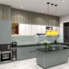 Đảo Bếp Inox Kết Hợp Mặt Đá
