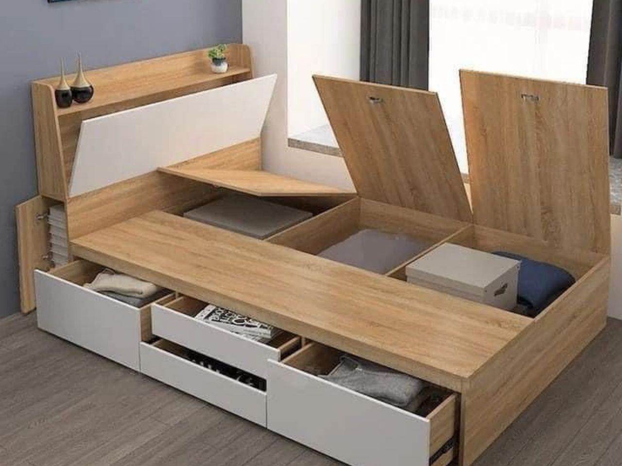 Giường Ngủ Gỗ Công Nghiệp Phủ Laminate 