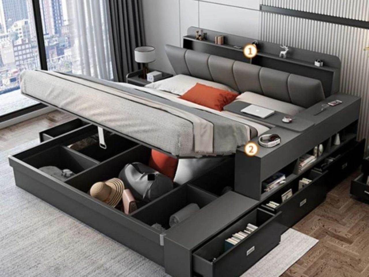 Giường Ngủ Gỗ Công Nghiệp Phủ Laminate 