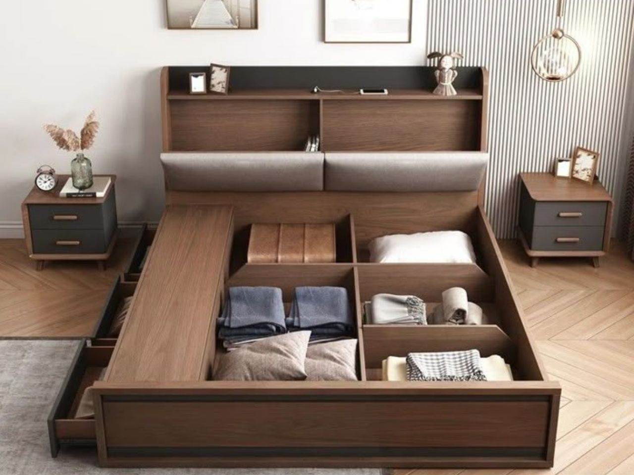Giường Ngủ Gỗ Công Nghiệp Phủ Laminate 