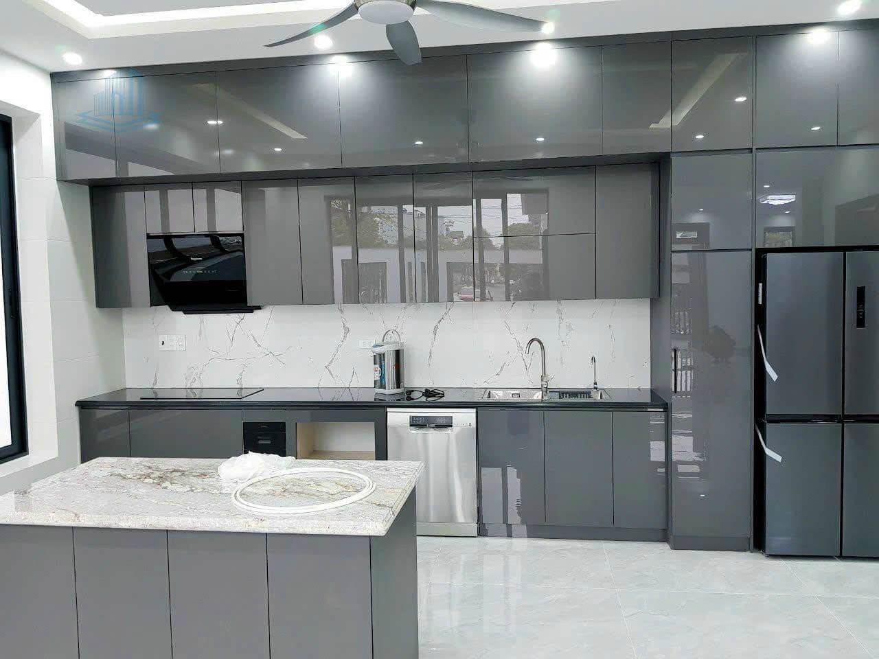 Tủ bếp Inox caro 3 lớp hệ module