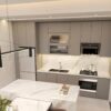 Tủ Bếp Nhôm Cánh Melamine
