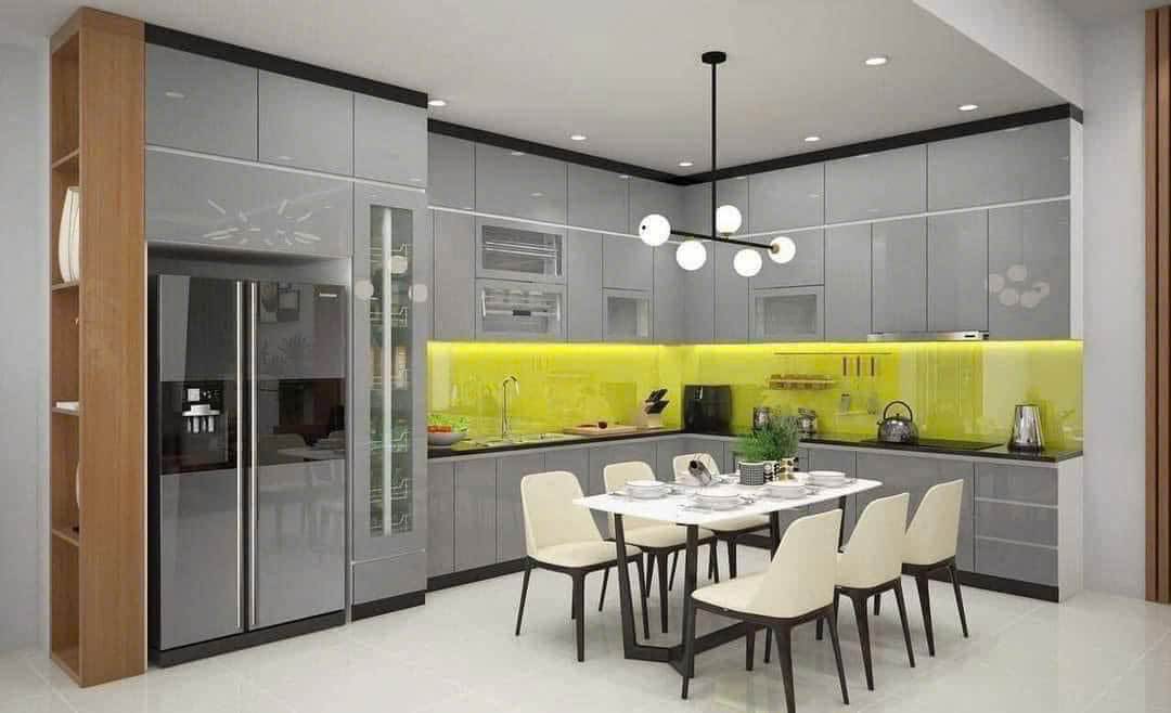 Tủ Bếp Inox Xước 1 Lớp Hệ Module
