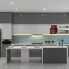 Tủ Bếp Khung Nhôm Cánh Inox