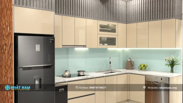 Công trình A. Khai, Bến Cát - Tủ bếp Inox 304 Caro - Cánh Inox Caro