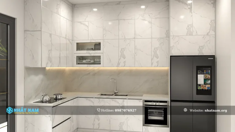 Công trình Anh Minh Đức - Tủ bếp Inox 304 Caro - Cánh Inox Caro