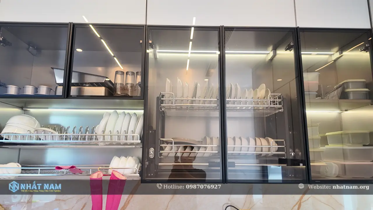 Công trình Anh Cảnh,VT - Tủ bếp Inox 304 Caro - Cánh Inox Caro