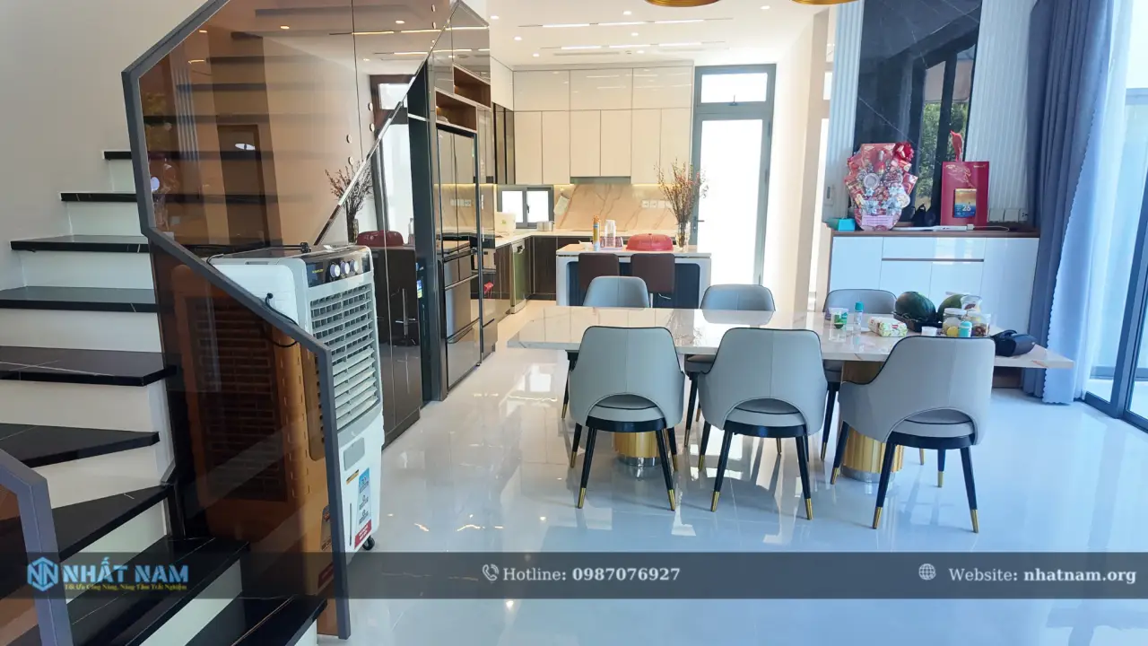 Công trình Anh Cảnh,VT - Tủ bếp Inox 304 Caro - Cánh Inox Caro