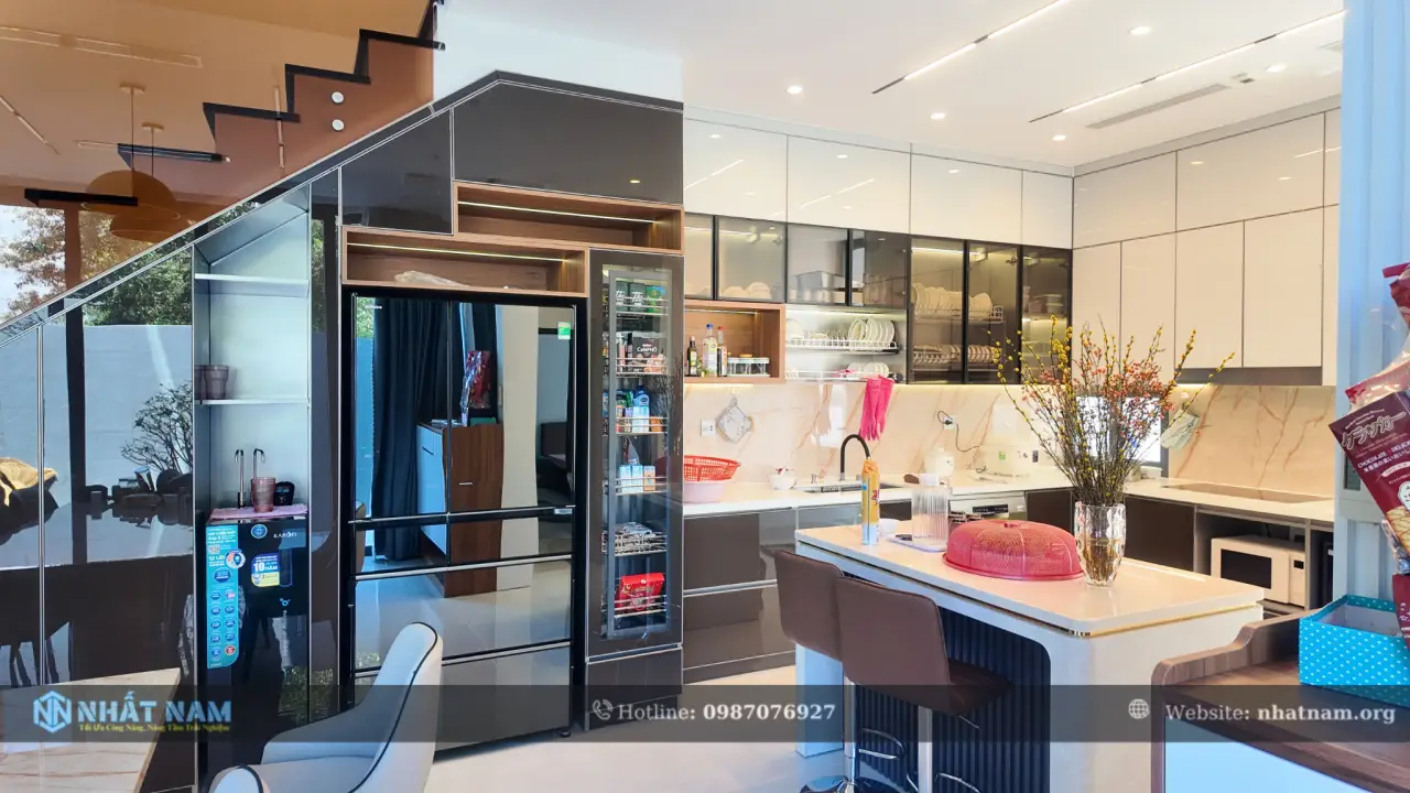 Công trình Anh Cảnh,VT - Tủ bếp Inox 304 Caro - Cánh Inox Caro