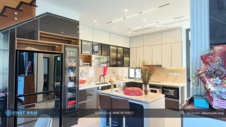 Công trình Anh Cảnh,VT - Tủ bếp Inox 304 Caro - Cánh Inox Caro