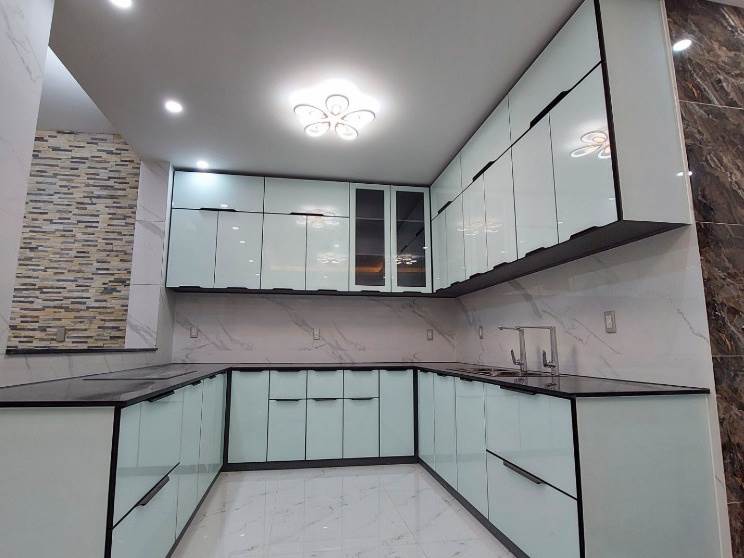 Tủ Bếp Khung Nhôm Cánh Inox