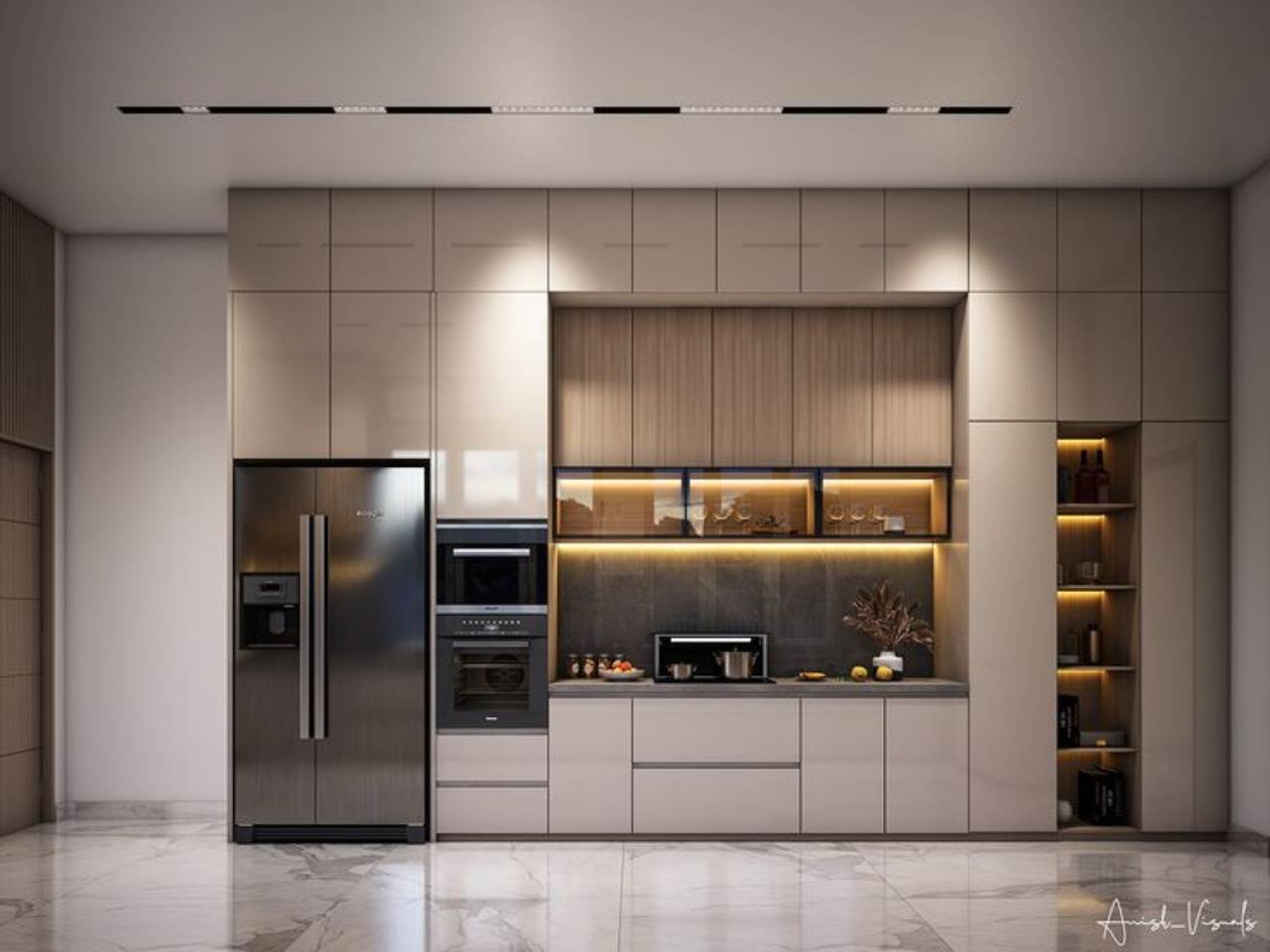 Tủ bếp Inox cánh Acrylic