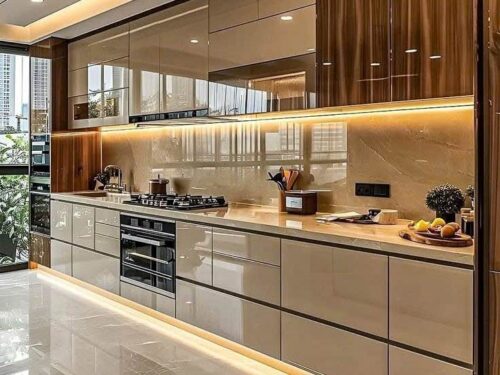 Tủ Bếp Nhôm Cánh Acrylic