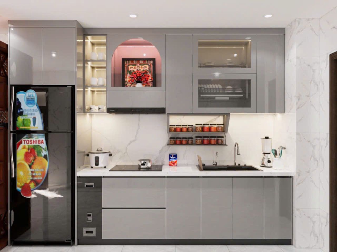 Tủ Bếp Inox 304 Hệ Hai Lớp 