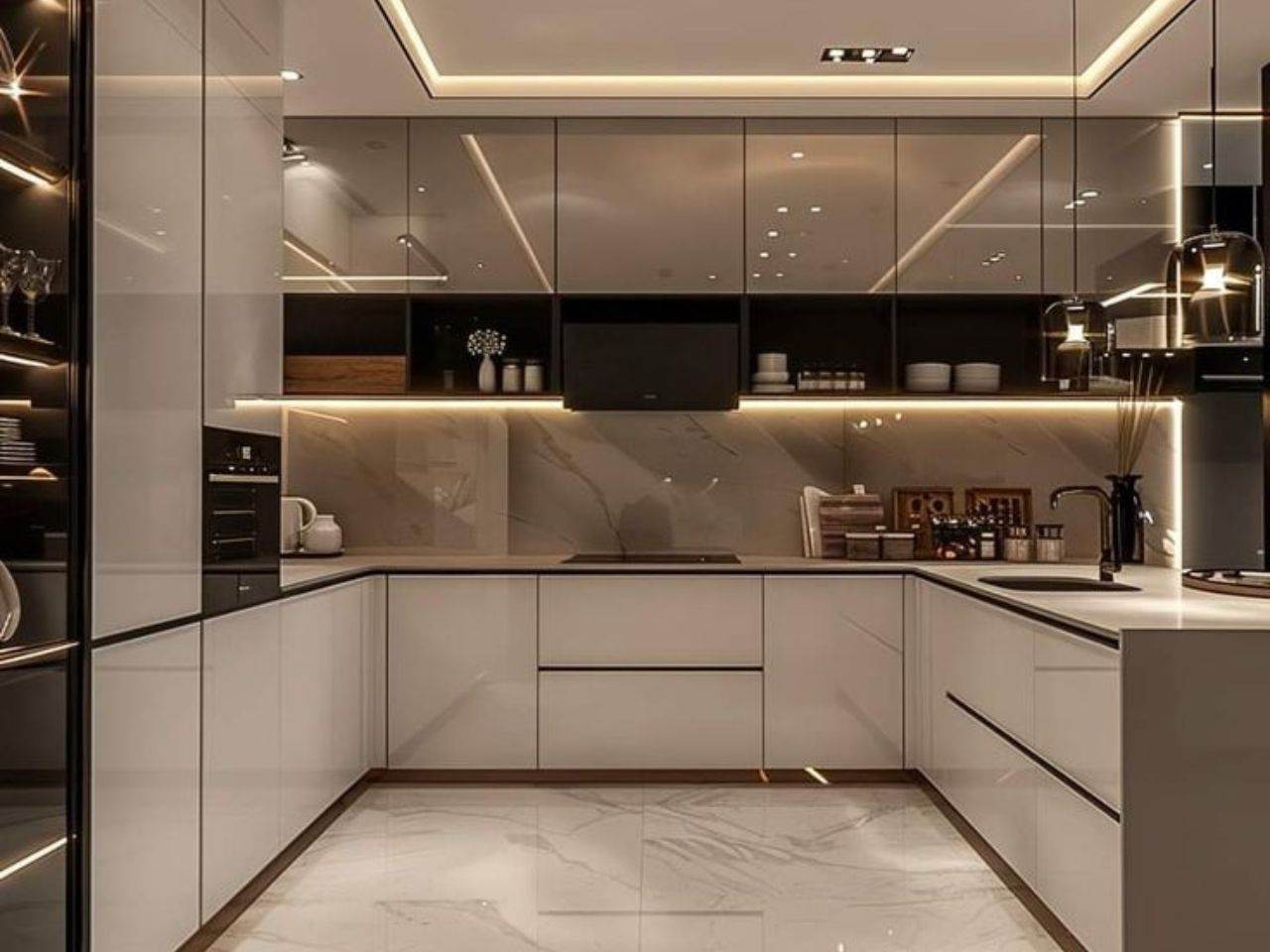 Tủ Bếp Nhựa Cánh Kính