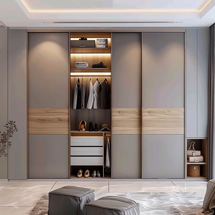 Tủ Quần Áo Gỗ Công Nghiệp Cửa Lùa 