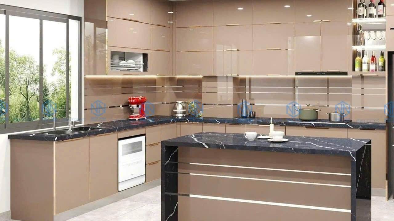 Tủ Bếp Inox 304 Cánh Kính