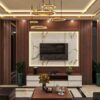 Vách Tivi Nhựa Giả Gỗ