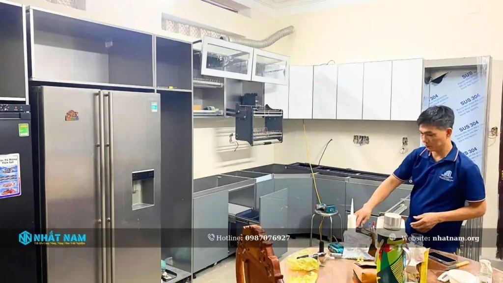 Công trình Anh Thành, Thủ Đức - Tủ bếp Inox 304 Caro