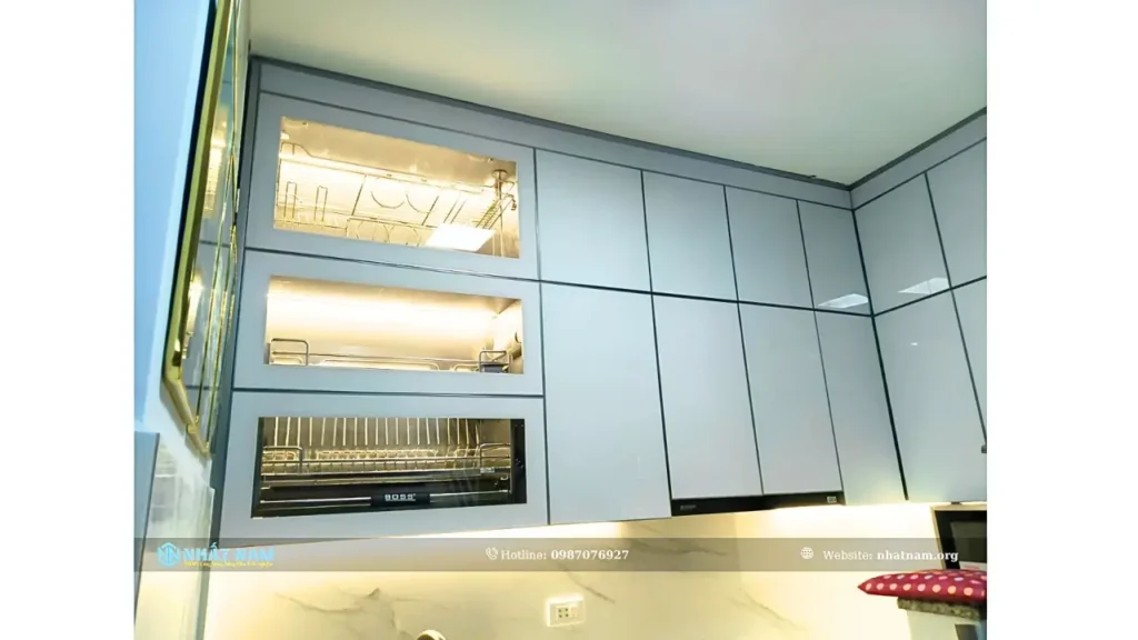 Công trình Chị Dung Q.10 - Tủ bếp Inox 304 Caro - Cánh Inox Caro