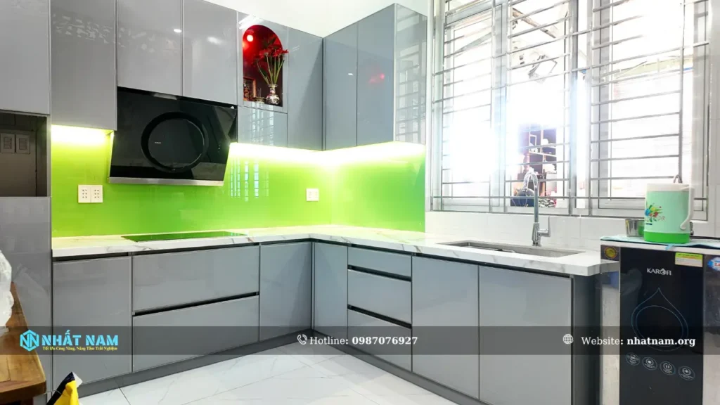 Công Trình Anh Lênh, Bình Dương - Tủ Bếp Inox 304 Vân Caro