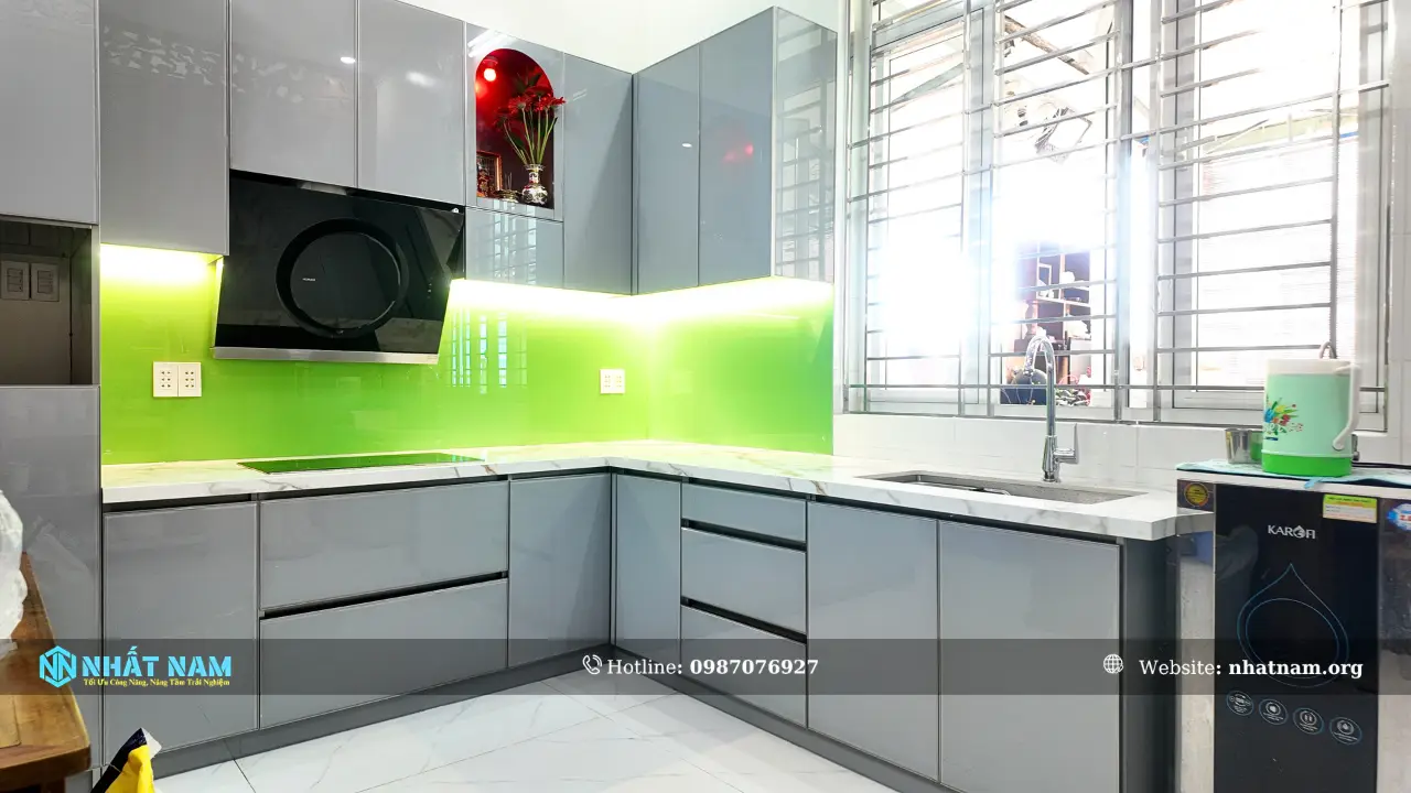 Công Trình Anh Lênh, Bình Dương - Tủ Bếp Inox 304 Vân Caro