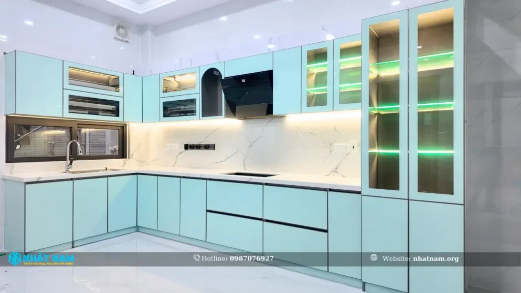 Công trình Chú Nghiệp, Tân Bình - Tủ bếp Inox 304 Vân Caro
