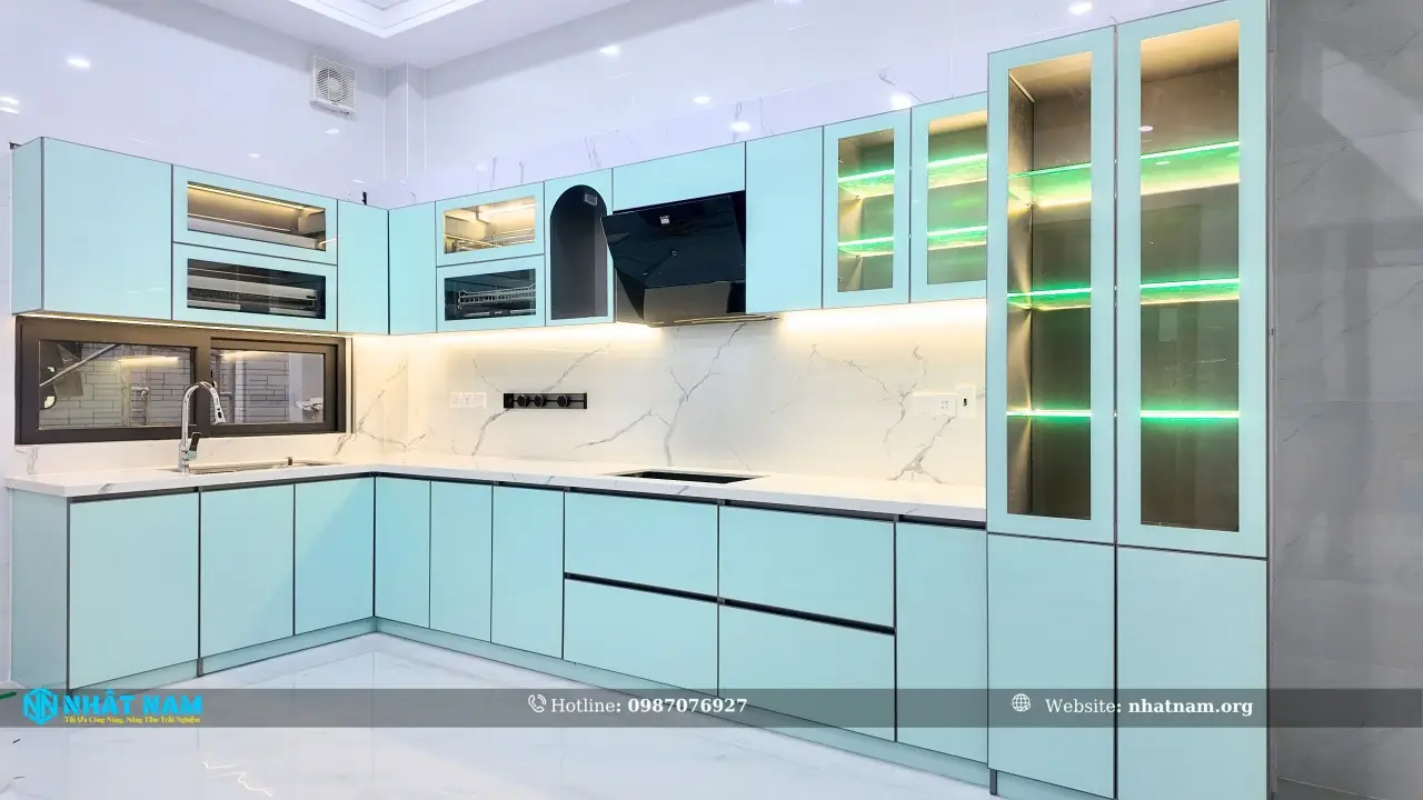 Công trình Chú Nghiệp, Tân Bình - Tủ bếp Inox 304 Vân Caro